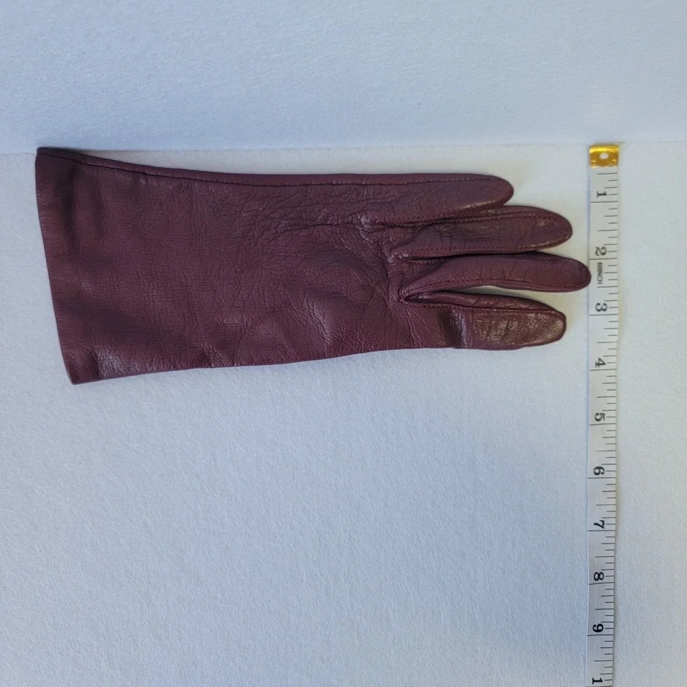 Vintage Stetson Burgundy Leather Opera Gloves Size 6 1/2 Formal Evening Wear EUC